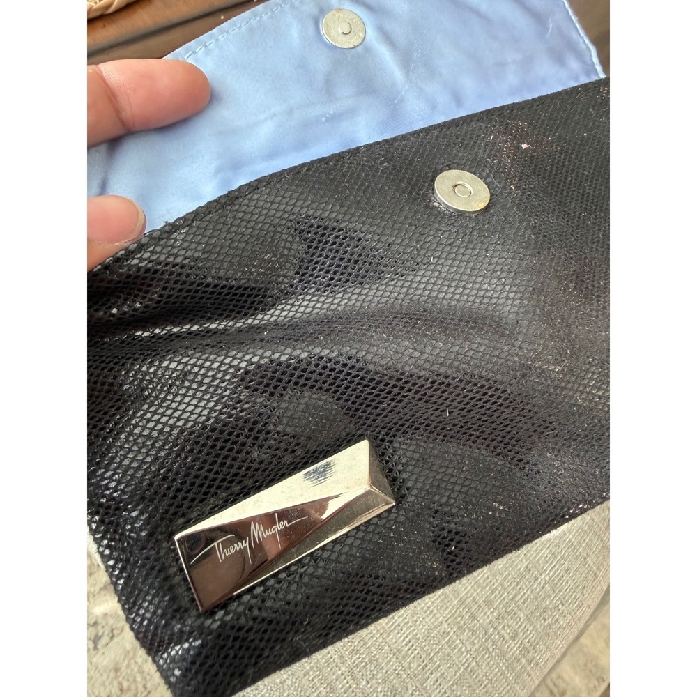 Thierry Mugler Black Snake Embossed Clutch Wallet 8.5 Inch Length - Picture 3 of 5